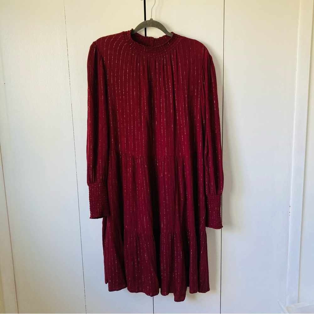 Knox Rose Textured Maroon Dress